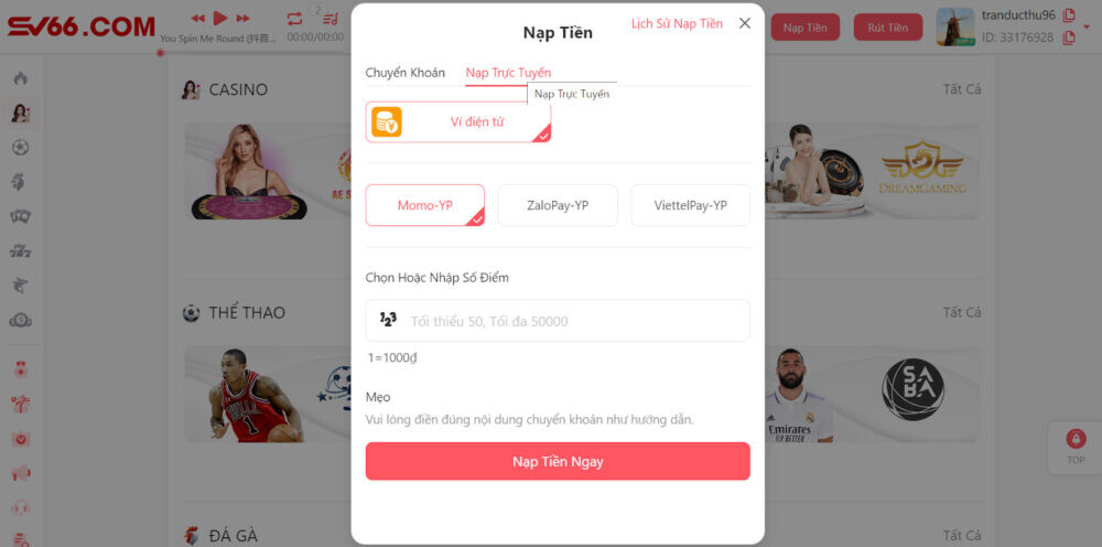 Casino có gian lận không? Cách nhận biết nhà cái gian lận chính xác 8 Dựa vào hình thức nạp - rút tiền